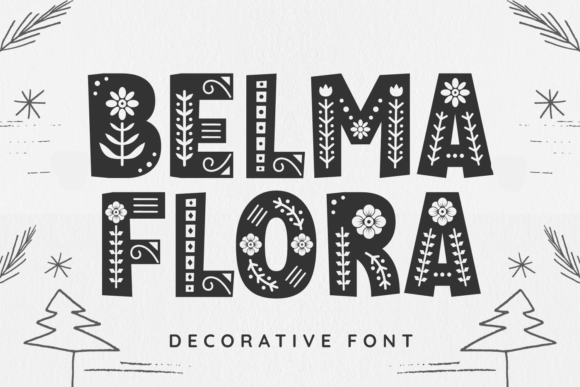 Belma Flora: A Decorative Font with Floral Flair for Web Design