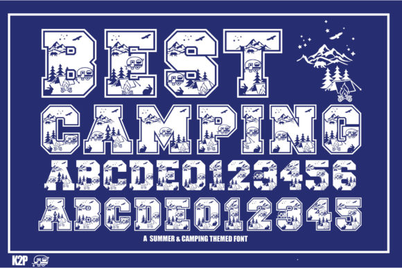Best Camping Font: A Bold Decorative Typeface for Editorial Design